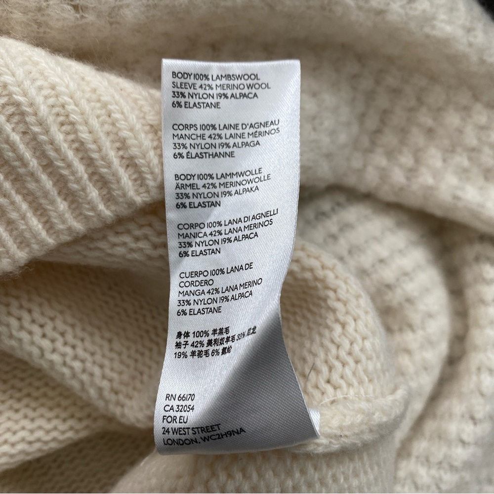 Anthropologie Elizabeth Pointelle Lambswool Sweater Sz M - Picture 8 of 8
